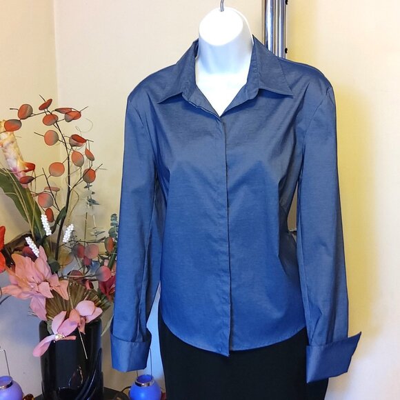 NWOT MAC & JAC Women’s Blue Blouse Shirt Top Long Sleeve Tops Tag Size 8 - Picture 4 of 7